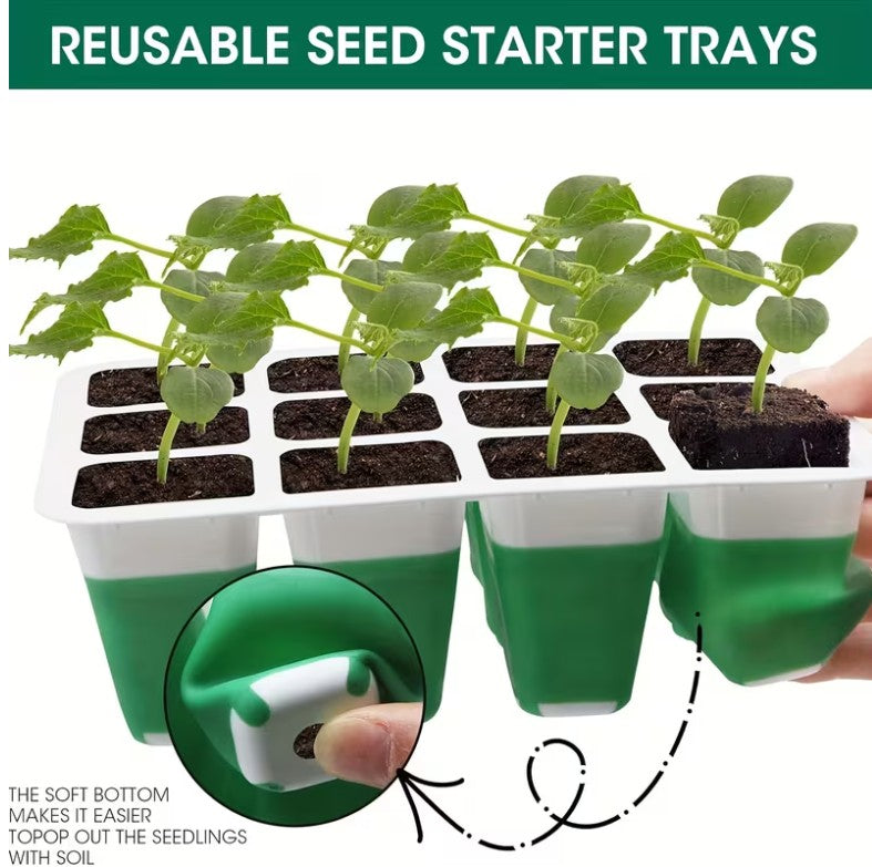 5 pack Kit! Seed Starter Trays with Grow Lights! Germinate Like a Pro