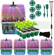 5 pack Kit! Seed Starter Trays with Grow Lights! Germinate Like a Pro