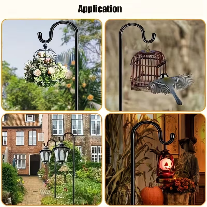 2 Pack! Metal Shepherds Hooks - 30" for Solar Lights, Chimes, Bird Feeders