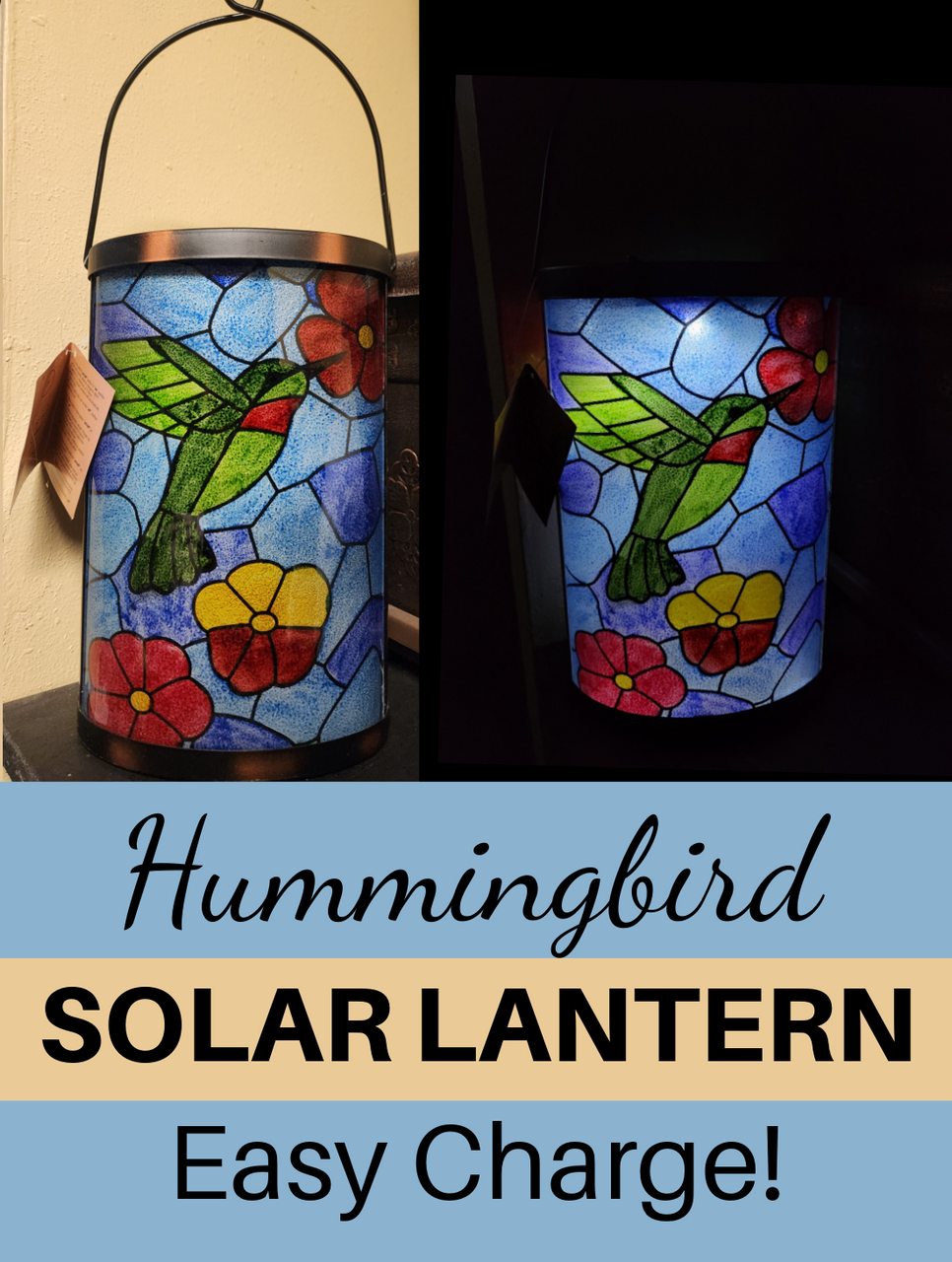 Large Hummingbird SOLAR LANTERN Light