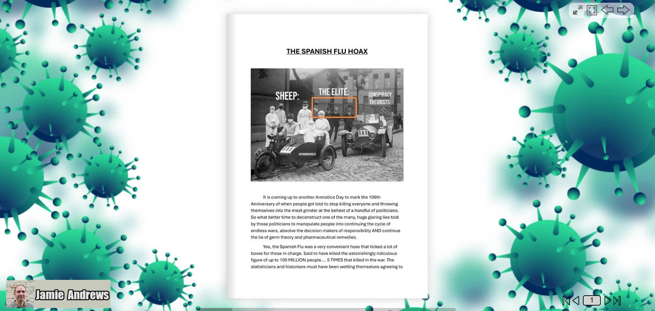 THE MOST DAMNING CONTAGION STUDY OF ALL TIME: Spanish Flu Hoax (eBook Jamie Andrews)