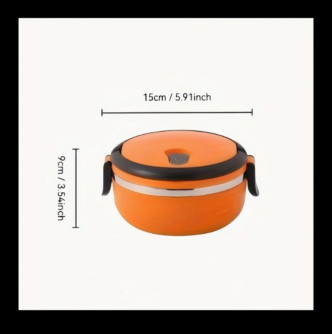 Thermos-Style Insulated Lunch Box Bowl STAINLESS STEEL Blue 12oz