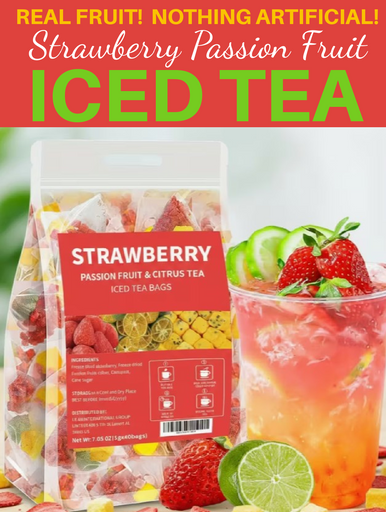 40pc Strawberry & Passion Fruit Iced Tea + Sugar (A-2-4)