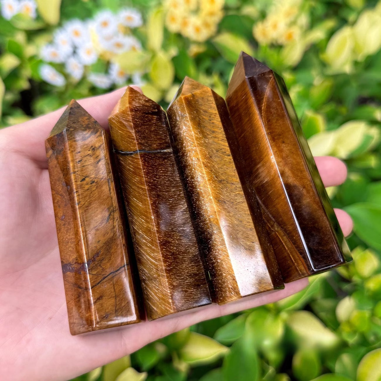 Tigers Eye Stone Tower: Confidence, Protection, Mental Clarity 3"
