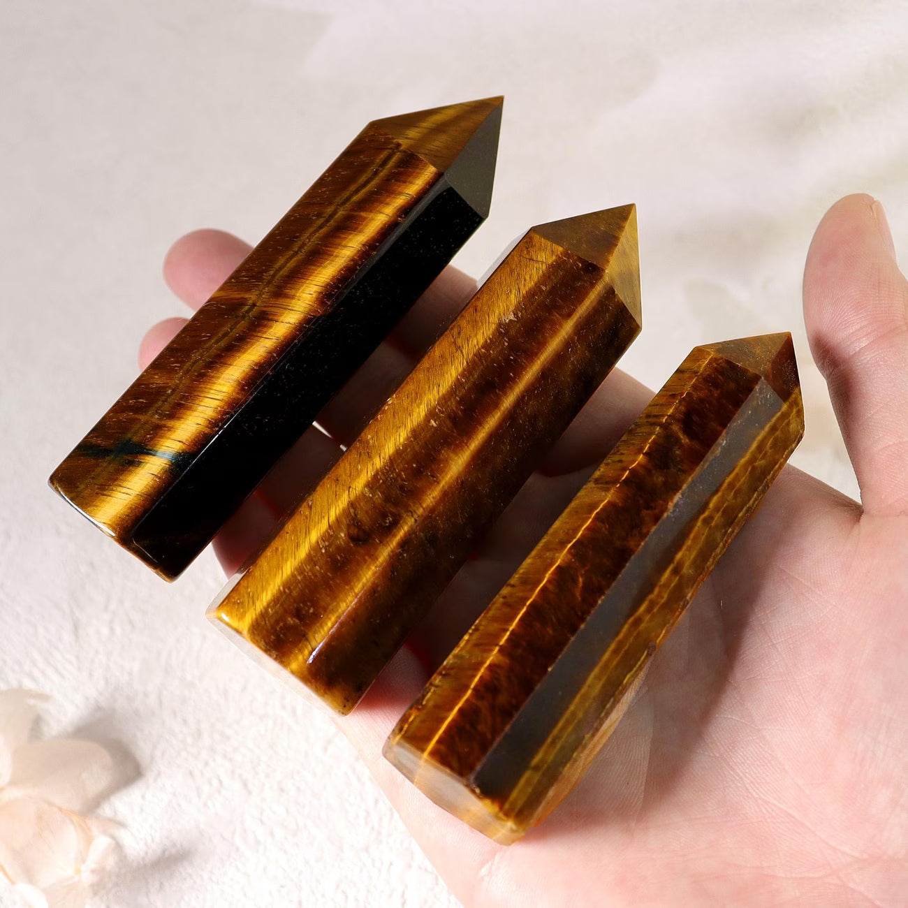 Tigers Eye Stone Tower: Confidence, Protection, Mental Clarity 3"