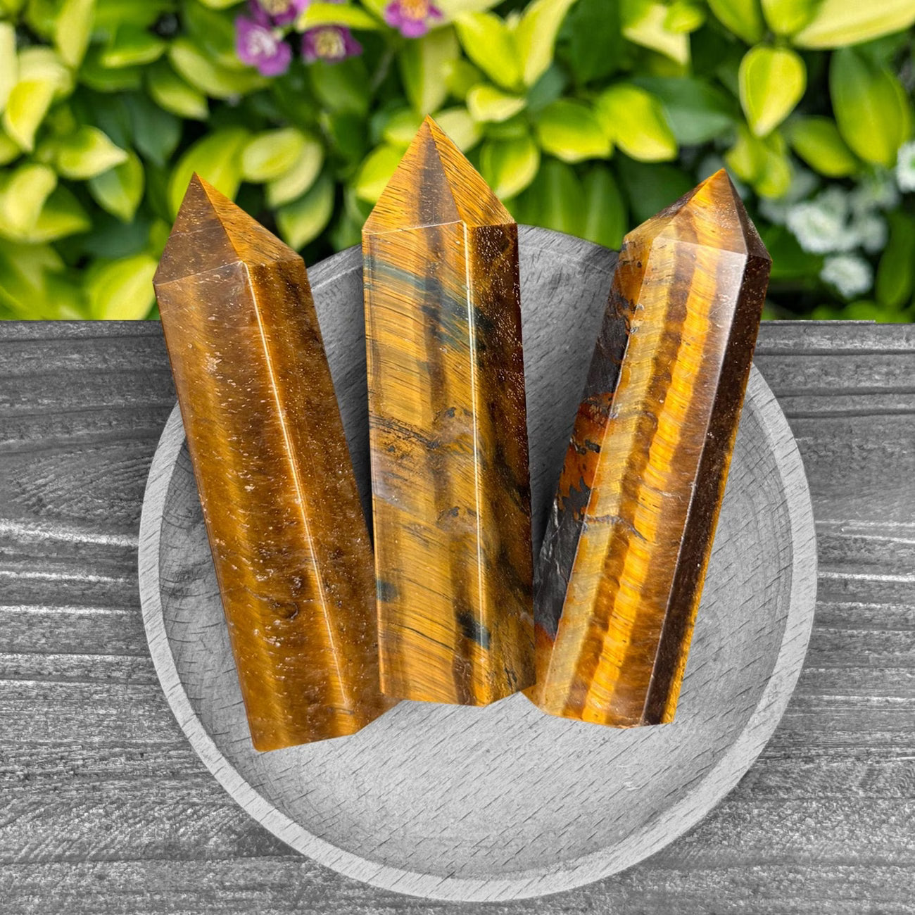Tigers Eye Stone Tower: Confidence, Protection, Mental Clarity 3"