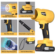 Turbo Blower Electric Cordless Blower WITH NOZZLE Yellow - Leaves, Sawdust, Dirt, Seeds