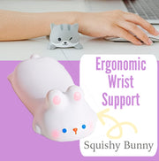 SQUISHY BUNNY Ergonomic Wrist Support for Computers / Typing - Carpal Tunnel / Arthritis