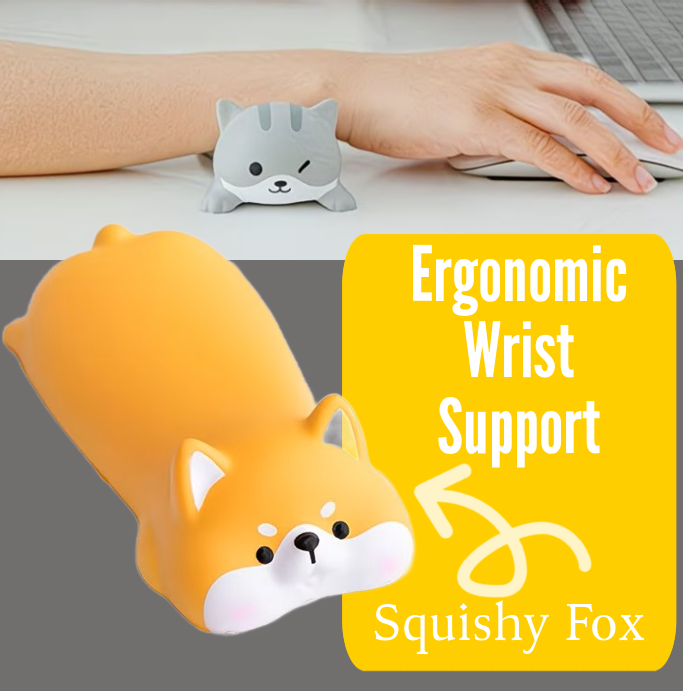 SQUISHY FOX Ergonomic Wrist Support for Computers / Typing - Carpal Tunnel / Arthritis