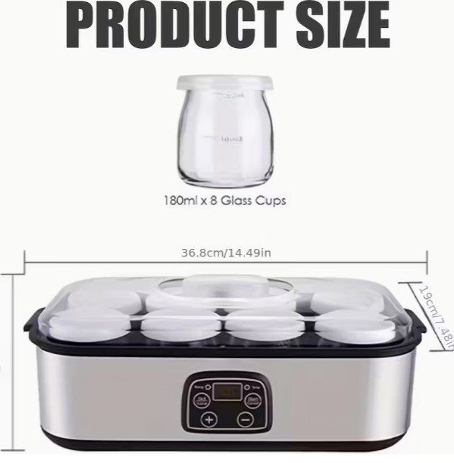 Easy Homemade Probiotic Yogurt Maker - 8 Cups - Dairy Fermentation (A-2-3)