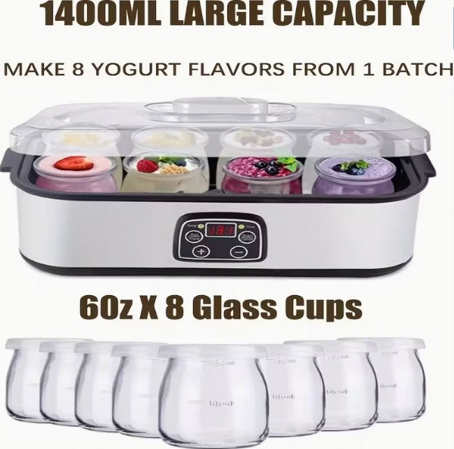 Easy Homemade Probiotic Yogurt Maker - 8 Cups - Dairy Fermentation (A-2-3)