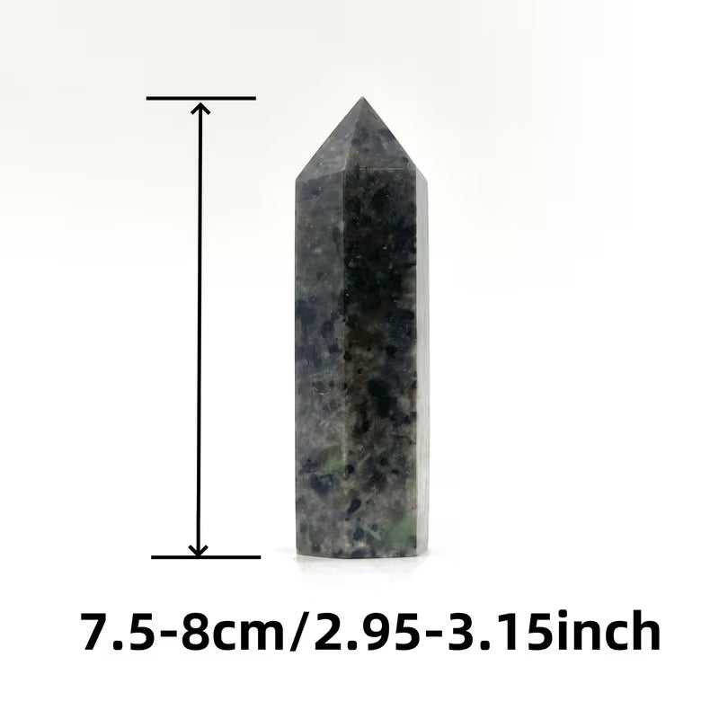 Yooperlite Fluorescent Sodalite Crystal Tower: Anxiety, Insomnia, Meditation, Shadow Work 3"