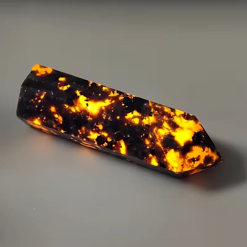 Yooperlite Fluorescent Sodalite Crystal Tower: Anxiety, Insomnia, Meditation, Shadow Work 3"