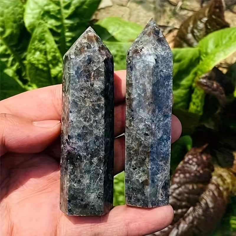 Yooperlite Fluorescent Sodalite Crystal Tower: Anxiety, Insomnia, Meditation, Shadow Work 3"