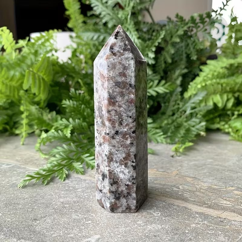 Yooperlite Fluorescent Sodalite Crystal Tower: Anxiety, Insomnia, Meditation, Shadow Work 3"