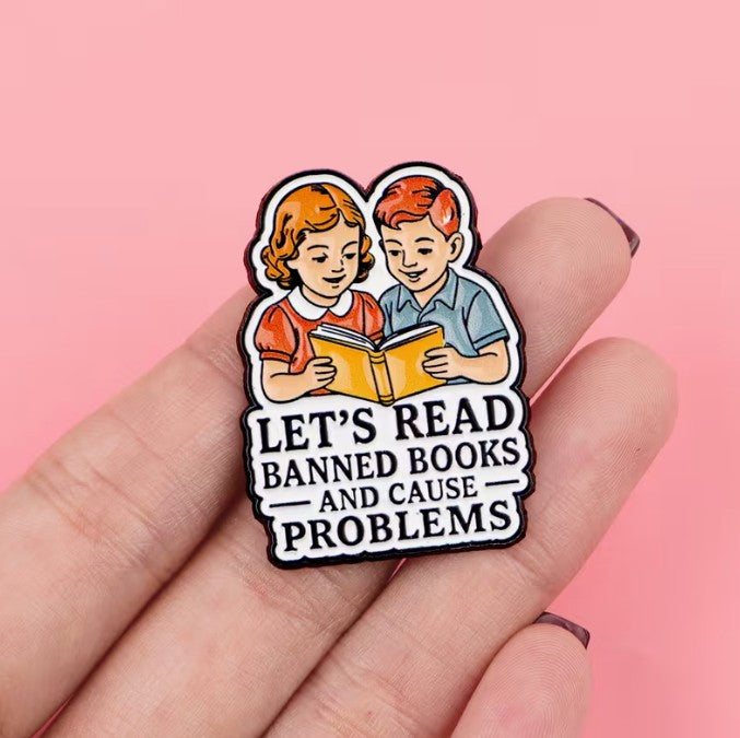 FUNDRAISER: Let's Read Banned Books Shirt Lapel Pin Jewelry