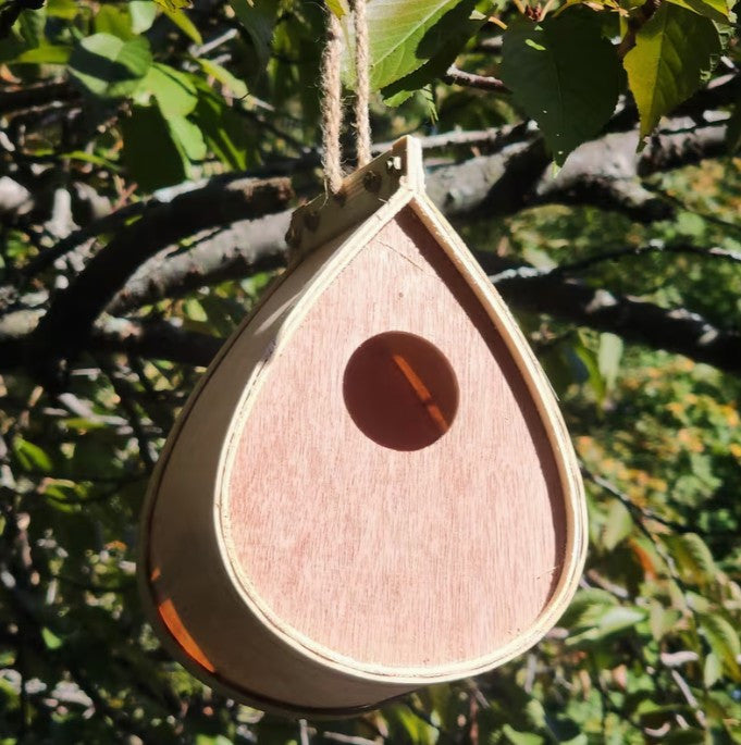 Natural Wood Bird House (A-2-3)