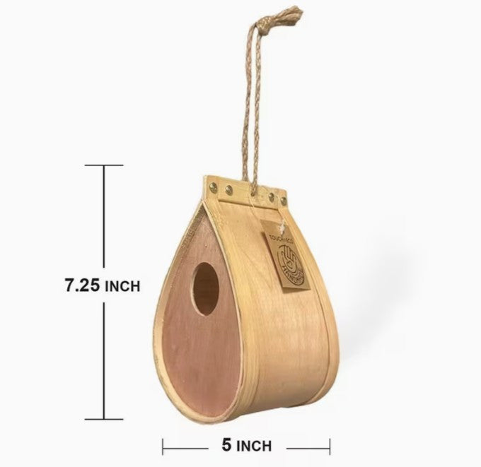 Natural Wood Bird House (A-2-3)