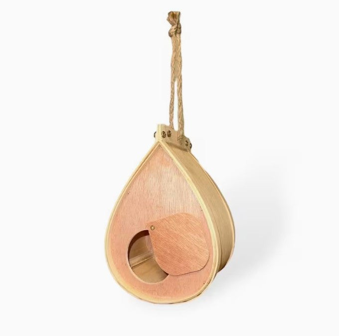 Natural Wood Bird House (A-2-3)