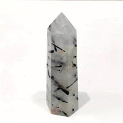 Black Rutilated Quartz Tower: Energy, Grounding, Intuition 3"