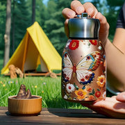 Stunning Butterfly Insulated Chubby Travel Water Bottle STAINLESS STEEL