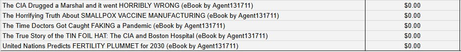 BUY THE LIBRARY! 185 eBooks by Agent131711, Medicine Girl, Jamie Andrews, Barcelo & More