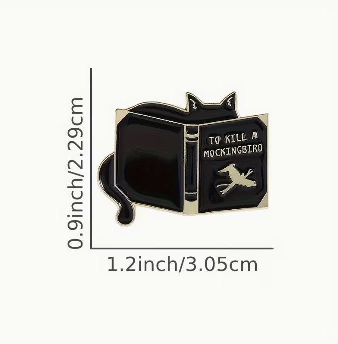 FUNDRAISER: Cat How to Kill a Mockingbird Shirt Lapel Pin Jewelry