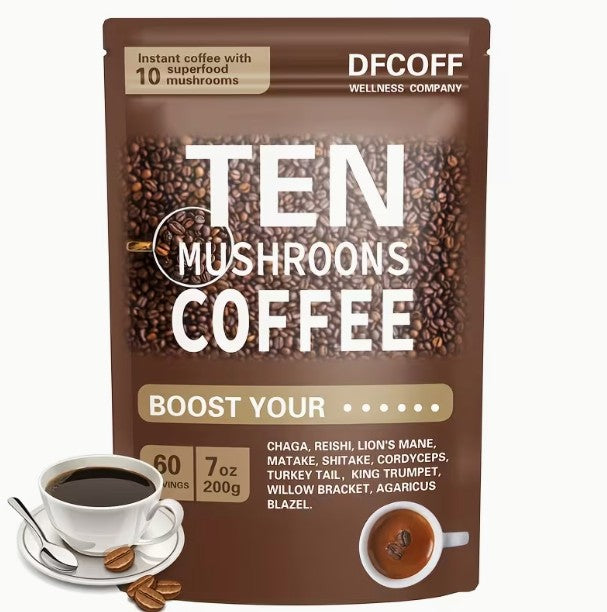 10 Mushrooms Coffee Alternative CLEAN INGREDIENTS No Chemicals 7oz