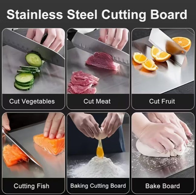 Stainless Steel Cutting Board - Double Sided 13x9" (a-2-2)