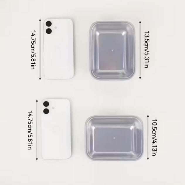 5pc Set of Stainless Steel Dishes SMALL 5"x4" (A-1-3)