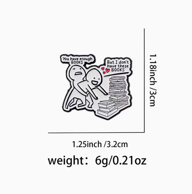 FUNDRAISER: Book Addict Shirt Lapel Pin Jewelry