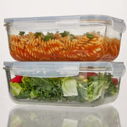 2pc Set of Triple-Thick GLASS Storage Container with Clamp Lid
