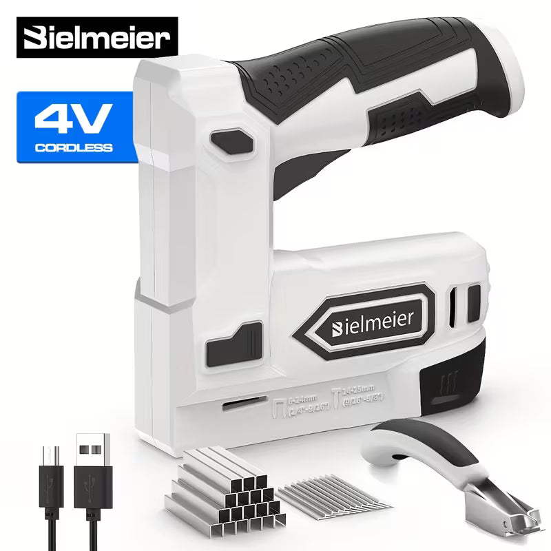 4V Cordless 2-in-1 Staple & Brad Nail Gun - Lightweight! Excellent for Seniors & Women