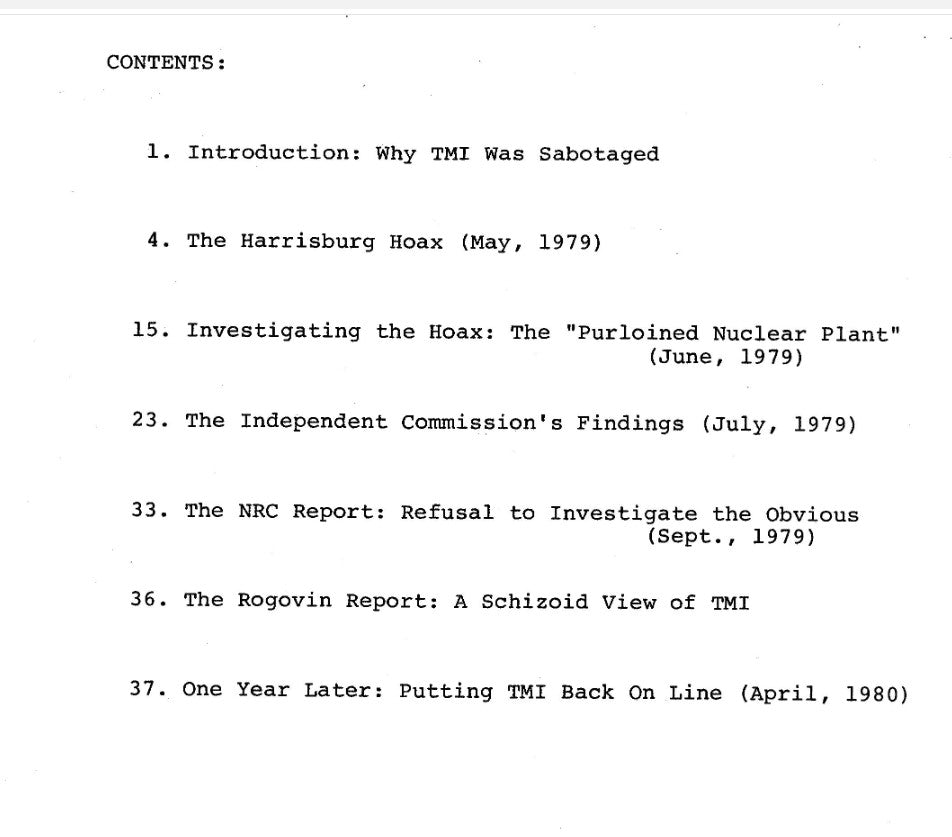 The Harrisburg Hoax - Three Mile Island - An Investigation