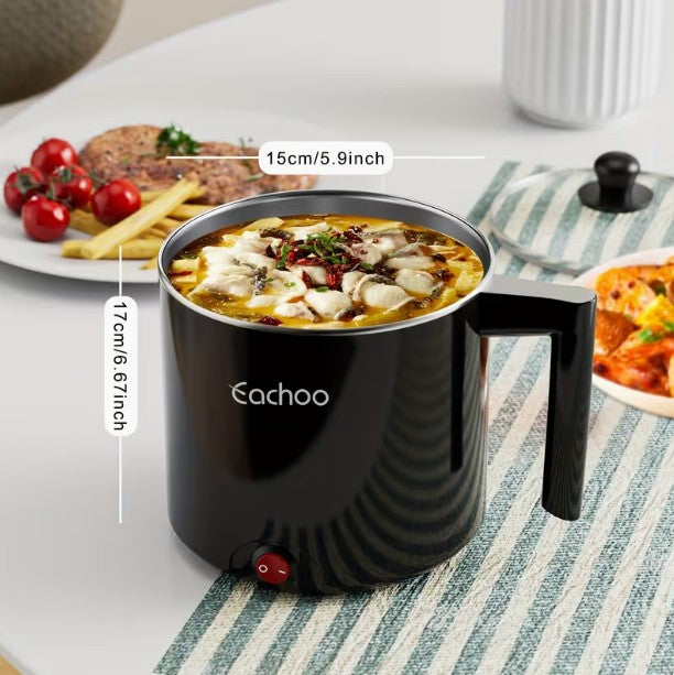 Electric Hot Pot with Steamer, 50.72oz Fast Cook Setting Non-Stick