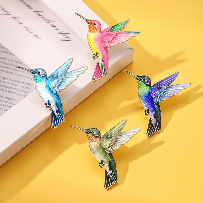 4 Piece Set! Hummingbird Lapel Pins 1.25"