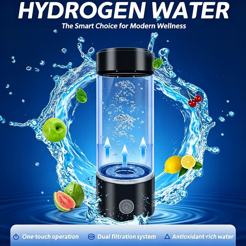 Hydrogen Water Bottle SPE/PEM Hydrolysis - Ready in 3 Minutes! Stainless Steel