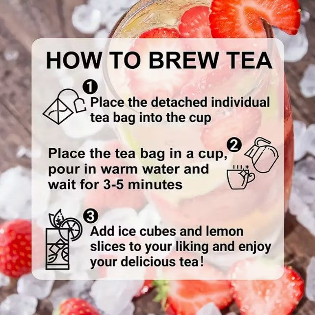 40pc Strawberry & Passion Fruit Iced Tea + Sugar (A-2-4)