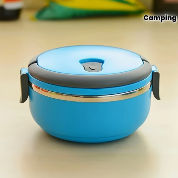 Thermos-Style Insulated Lunch Box Bowl STAINLESS STEEL Blue 12oz