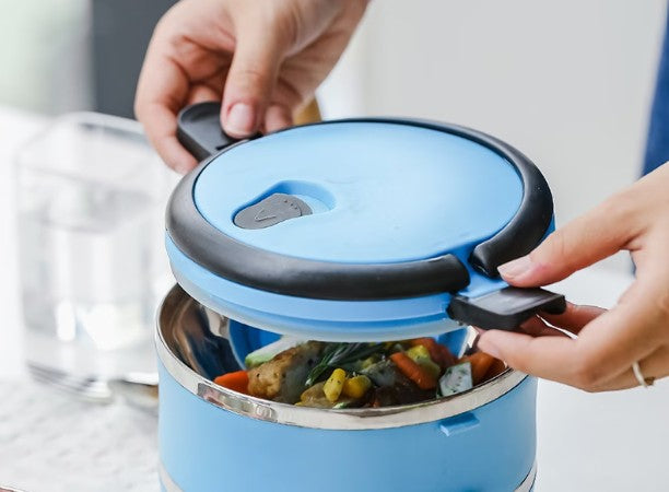 Thermos-Style Insulated Lunch Box Bowl STAINLESS STEEL Blue 12oz