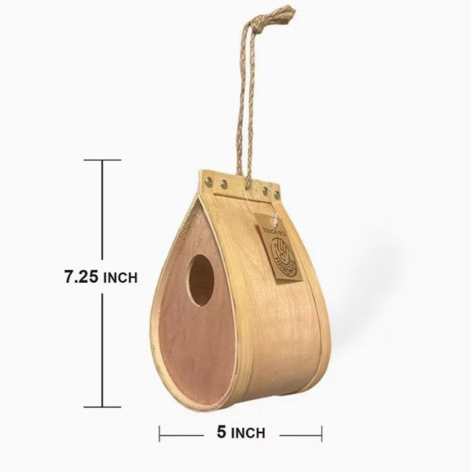 Natural Wood Bird House (A-2-3)
