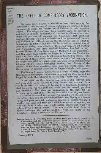 The Knell of Compulsory Vaccination - Anti-Compulsory Vaccination and Mutual Protection Society (1874)