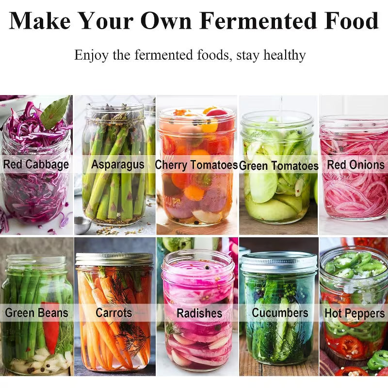 4-Pack! Mason Jar Fermentation Lids Kit for Wide Mouth Jars