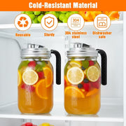 2 Pack Mason Jar Handle Pour Lid STAINLESS STEEL - Wide Mouth
