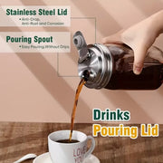 2-Piece Set of Stainless Steel Mason Jar Pour Top Cap Lids