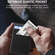 Mens RFID Blocking Wallet Aluminum Credit Card Holder with Magnetic Closure BLACK (A-1-3)
