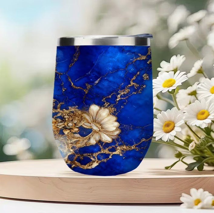 Blue Quartz Stainless Steel Travel Hot / Cold Sipper Tumbler Mug 12oz