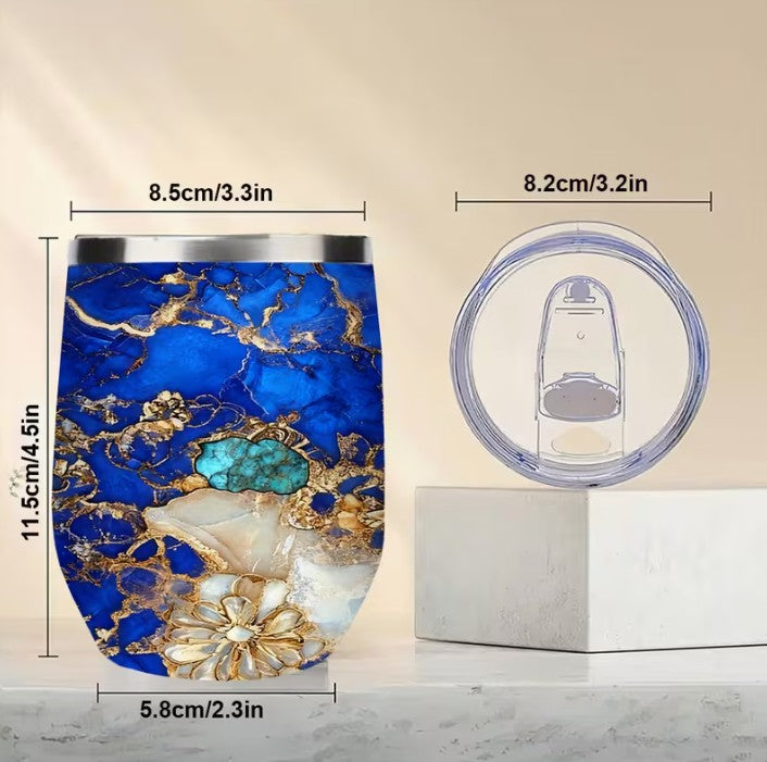 Blue Quartz Stainless Steel Travel Hot / Cold Sipper Tumbler Mug 12oz