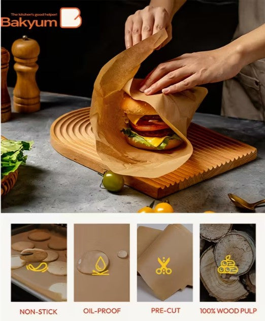 400 Sheets Parchment Paper UNBLEACHED Precut Oil-Proof 12"x16" (A-1-4)