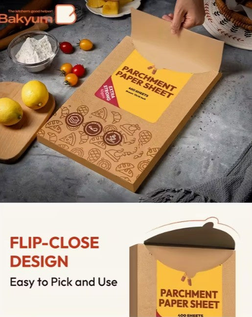 400 Sheets Parchment Paper UNBLEACHED Precut Oil-Proof 12"x16" (A-1-4)